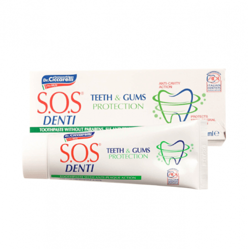 معجون مزيل بقع الاسنان و معالج التهاب الاسنان اس او اس دنتي من دكتور سيكارلي - 75 مل