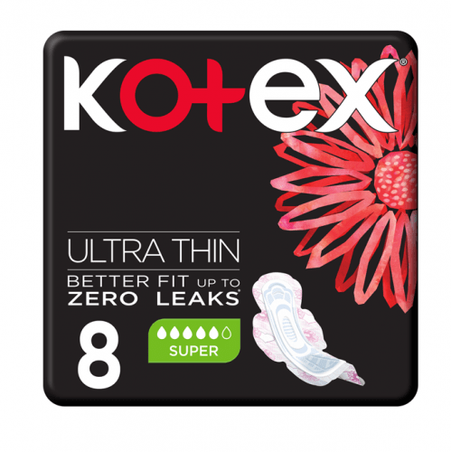 فوط صحية رفيعة للغاية تمنع التسرب ليلاً  بالأجنحة من كوتكس - 8 قطعة